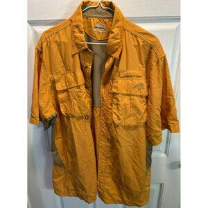 Natural Gear Short Sleeve Button Vented Fishing Shirt Burnt Orange Men's Size L